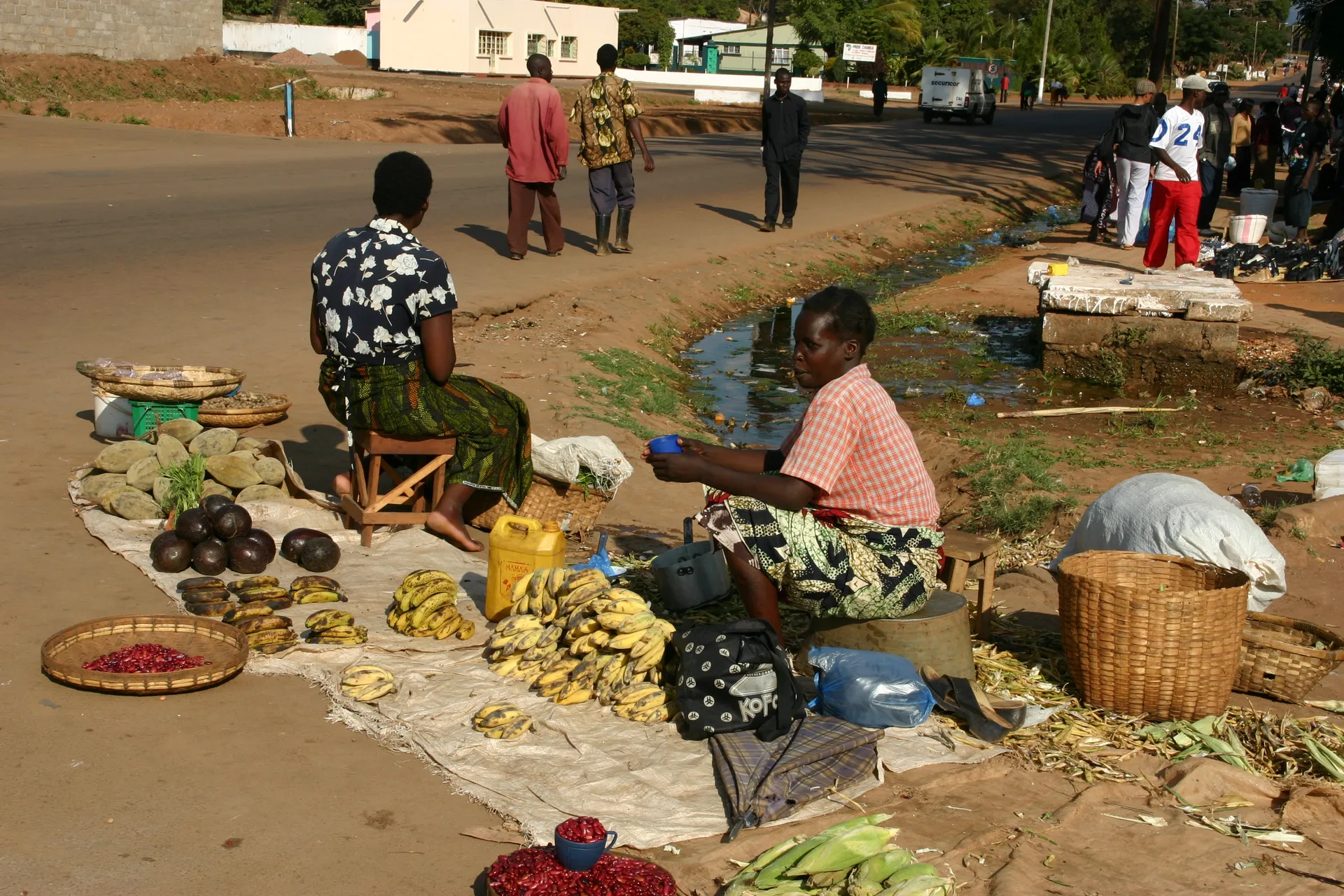 Verkoop van eigen producten langs de straat [Chipata]