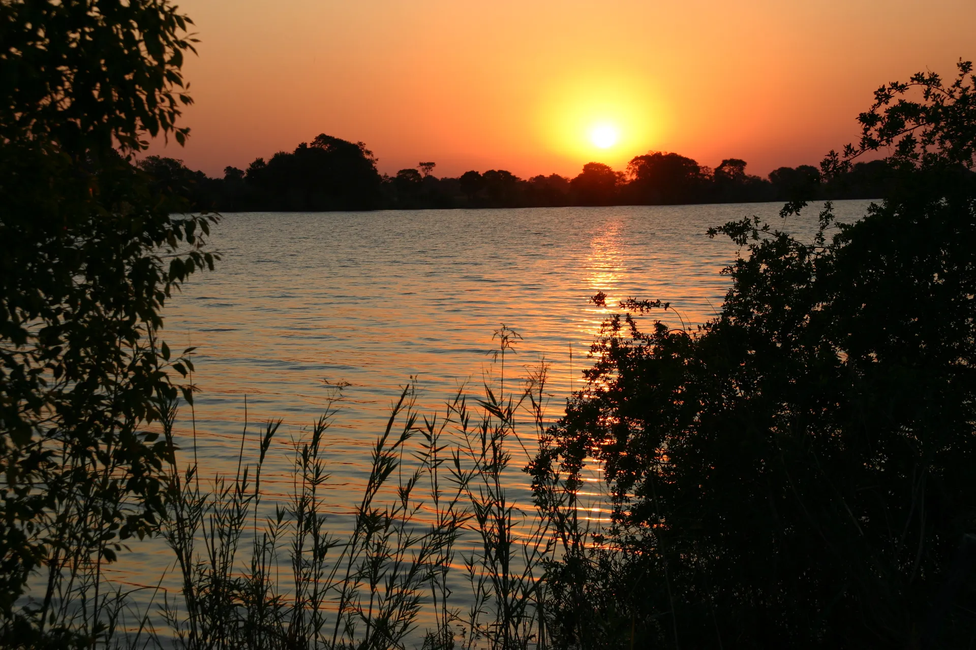 Zonsondergang over de Kafue-rivier [Kafue]
