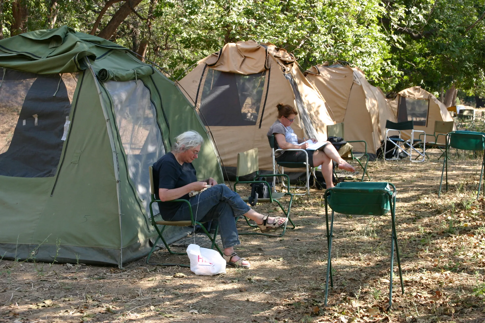 Accommodatie: klaar gezette koepeltenten in Mana Pools