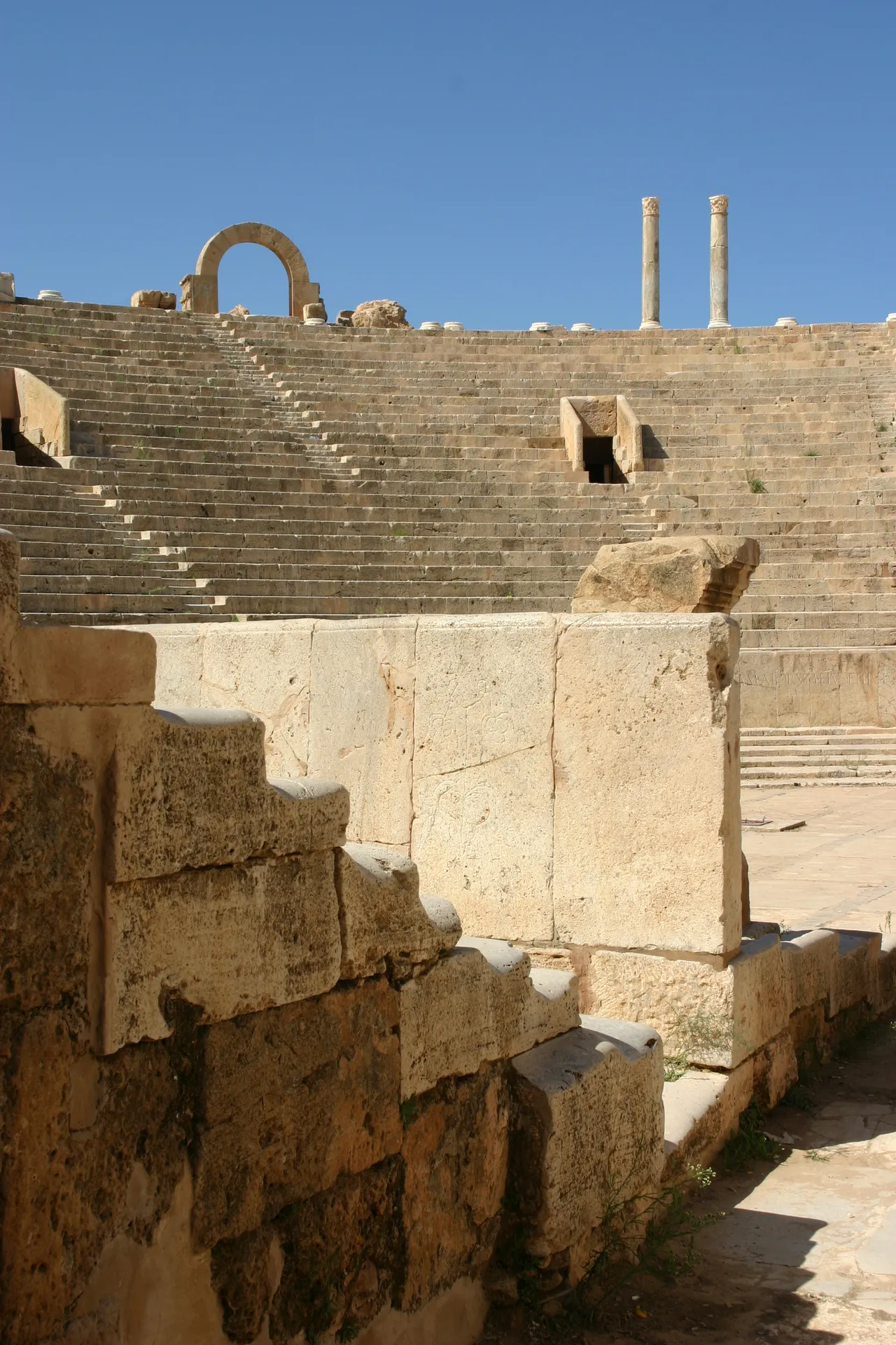Theater van Leptis Magna, rond het begin van onze jaartelling geschonken door een rijke inwoner van de stad