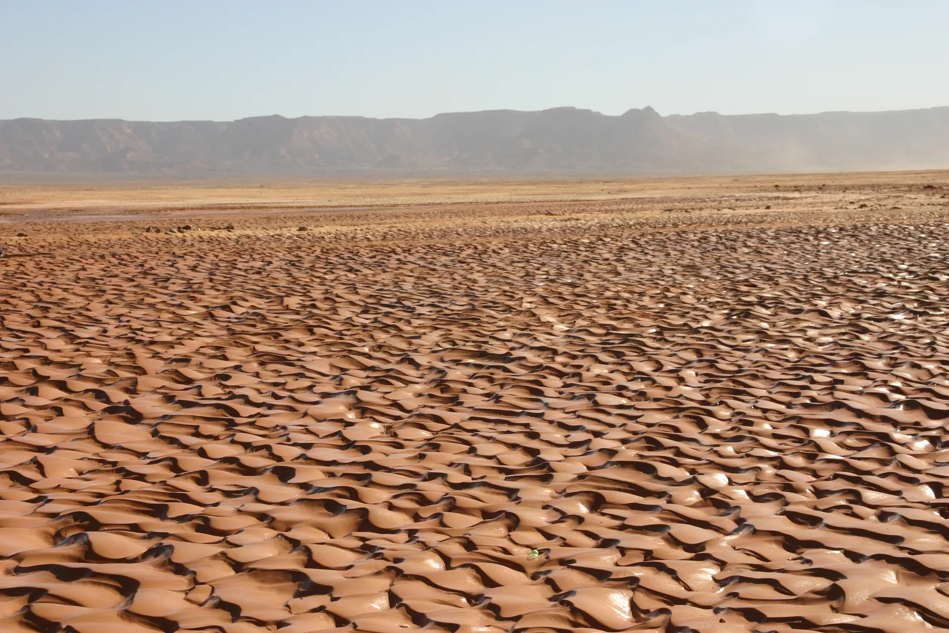 Opgedroogd zand [route Sebha-Ghat]