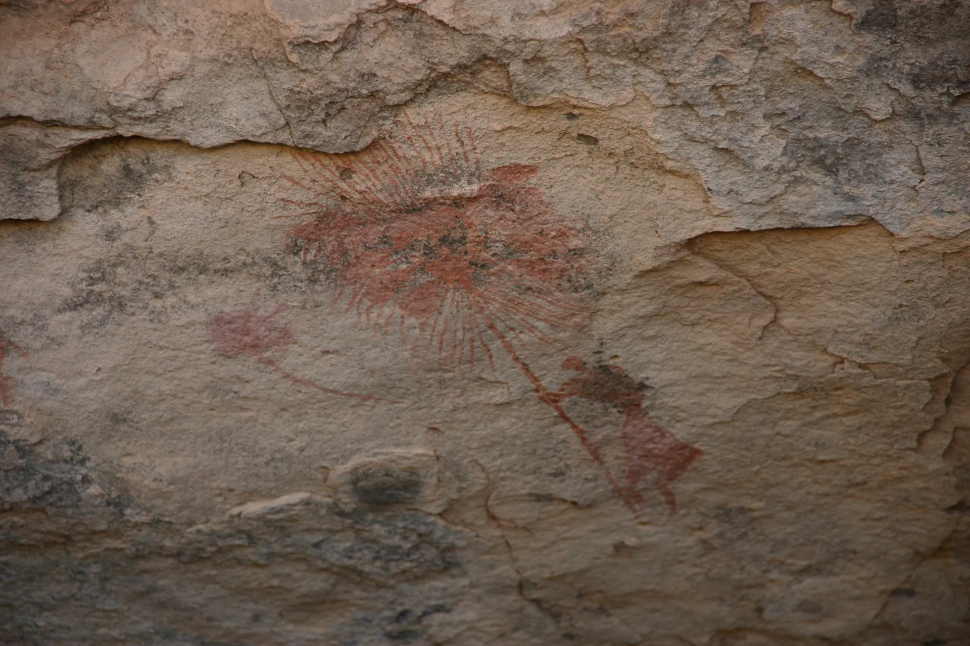 Rotsschildering met menselijke persoon, ca. 7.000 jaar oud [Akakus gebergte]