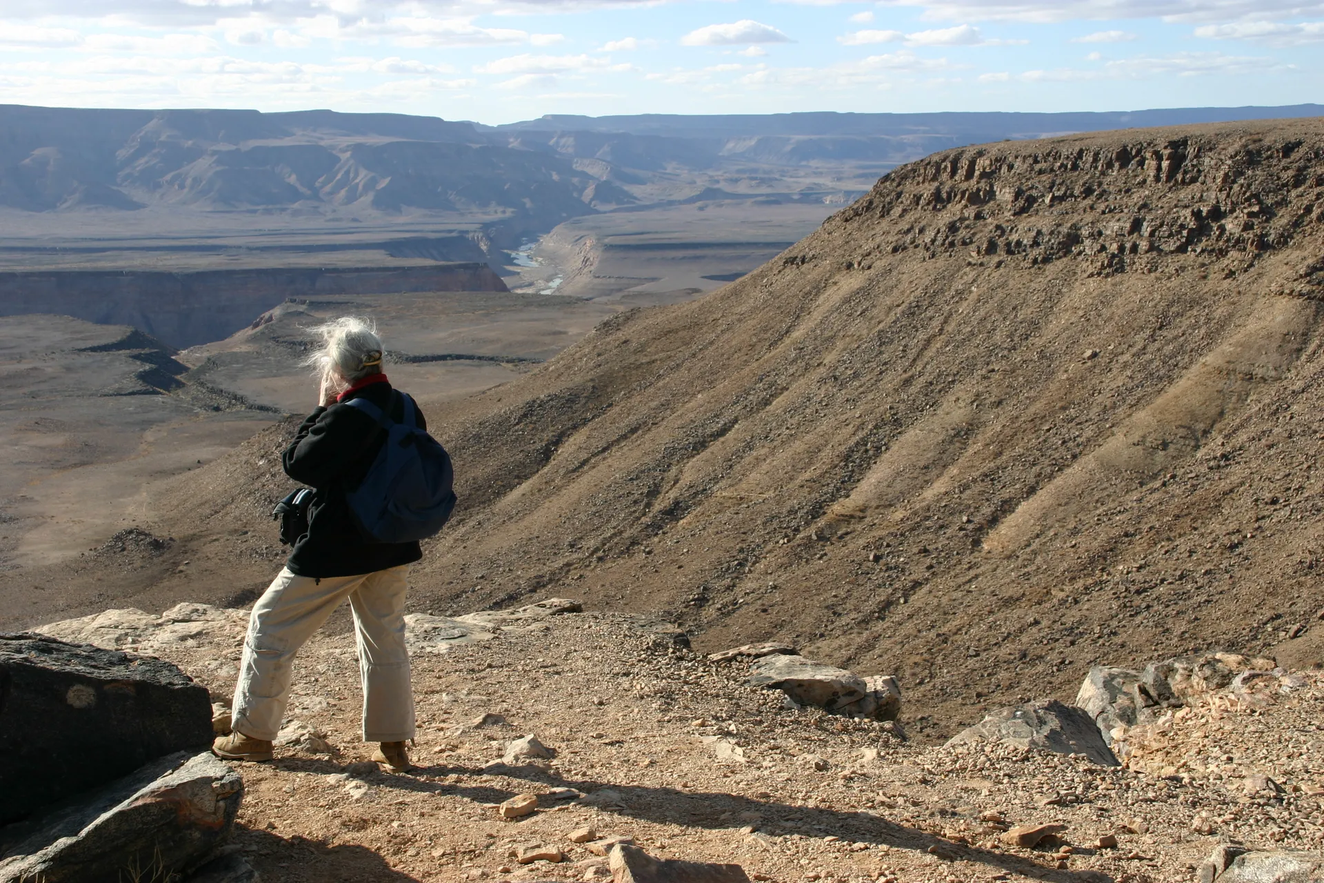 Uitzicht in westelijke richting over de Fish River canyon