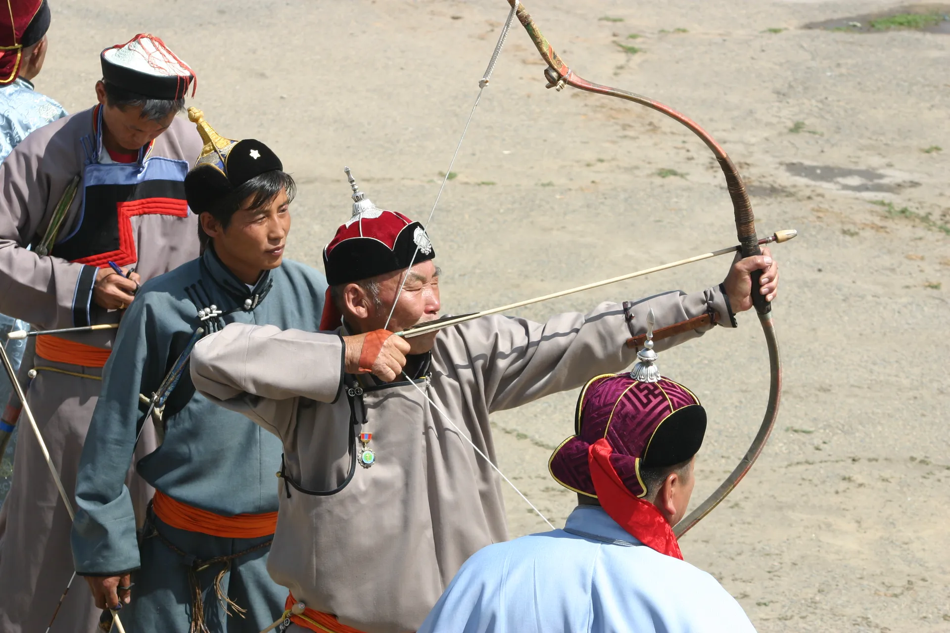 Boogschieten is het 2e onderdeel van het Naadam festival [Ulaanbaatar]