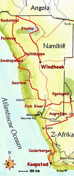 Itinerary map